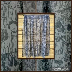 NWT Sourpuss Window Curtains- Black & Grey Skull Pattern, Window size 45 x 63